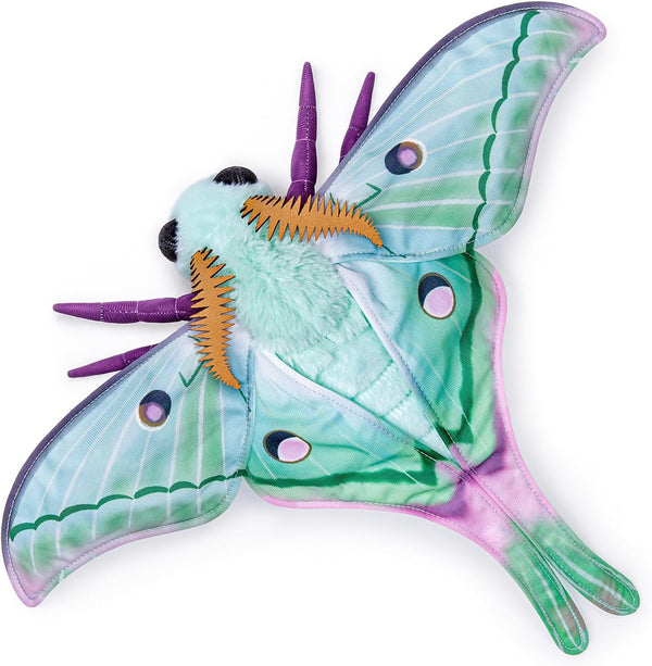FRANKIEZHOU Simulation Luna Moth Stuffed Animal - Green 15 Inch,Long-tailed Silk Moth