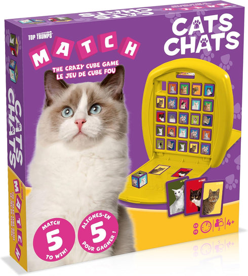 Top Trumps Match Game Cats - Family Board Games for Kids and Adults - Matching Game and Memory Game - Fun Two Player Kids Games - Memories and Learning, Board Games for Kids 4 and up