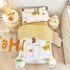 4 Set Flysheep Piece White Toddler Bedding for Baby Girls and Boys, Cute Animals Printed - includes Quilted Comforter