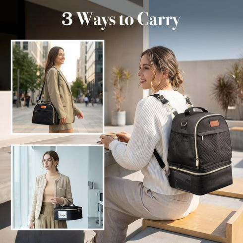 CarryWise S1 S2, 10 Packs Large Breast Pump Bag for Spectra Double Layer Removable Breast Milk Cooler Bag with Gel Ice