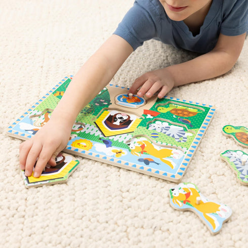 Melissa & Doug Pets Wooden Peg Puzzle, 8 pcs
