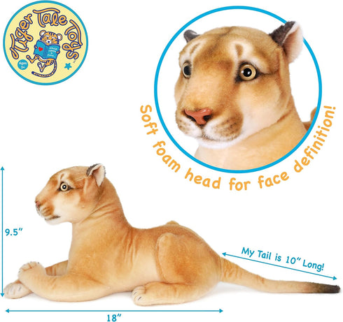 VIAHART Monique The Mountain Lion - 18 Inch Stuffed Animal Plush by TigerHart Toys