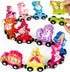 Helsort Wooden Number Train Set for Toddlers, Magnetic Unicorn Trains Toys, Numbers Matching