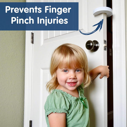 Wittle Baby Proofing Door Stopper, 4pk, Soft EVA Foam Finger Pinch Guard, Prevents Injuries, White