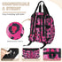 Shoblo Backpack Leopard Print Rosy Diaper Bag for Travel, Waterproof Diaper Bag with Insulated Bottle Pockets & USB