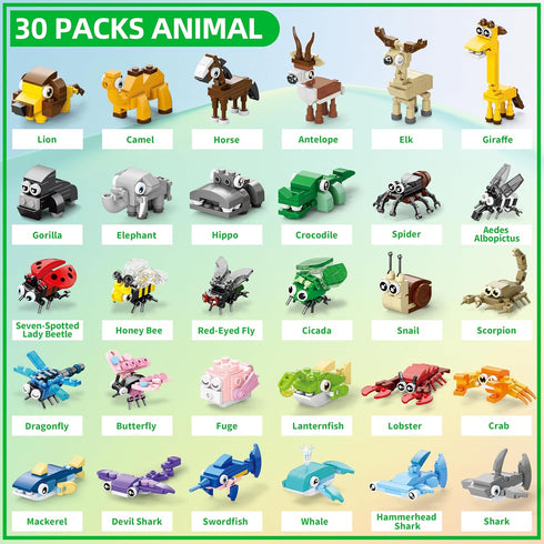 WuNian 30 Packs 888 Sets 6+ Party Favors for Kids, PCS Animal Building Blocks Mini Party Favors for Goodie Bags