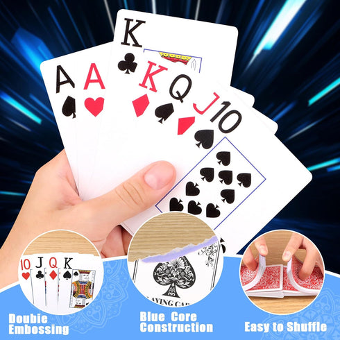 Wkchxd Playing Cards, Deck of Cards, Poker Cards, Jumbo Poker Size Large Print Playing Cards for Adults Seniors, Card
