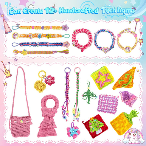 6-in-1 500+ Friendship Bracelet Making Kit,Weaving Loom Kit Toys, Pcs Craft Kits For Kids,A multi-functional Weaving