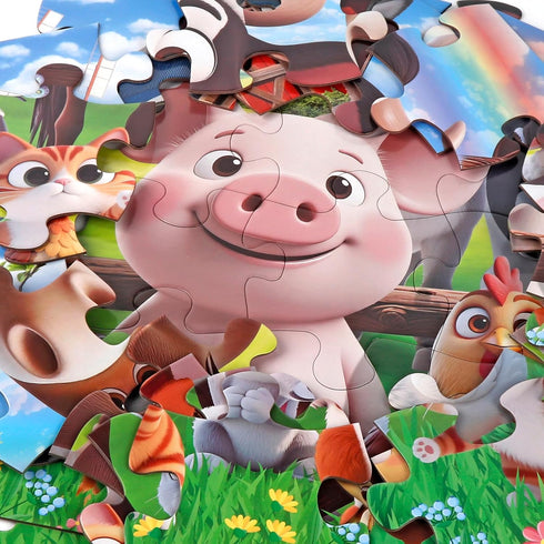 Kids,48 3-5,Large 4-8 Jumbo Floor Puzzle for Pieces Farm Animals Puzzles for Toddlers Barn Jigsaw Puzzles,Preschool