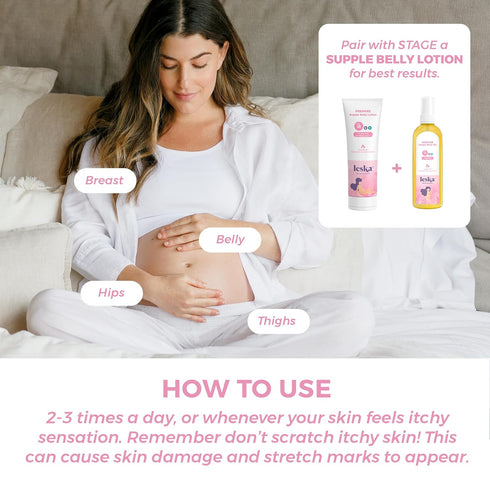 Maternity Stretch Mark Moisturizing Oil, STAGE A: SOOTHE Happy Belly Oil for Pregnancy Months 1-5, 4.22oz