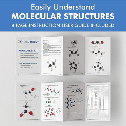Old Nobby Organic Chemistry Set, 425 pc Molecular Model Kit, STEM Science Kits for Kids, Teachers, Young Scientists