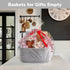 CHICVITA Small Woven Storage Basket for Gifting, Cute Decorative Rope Basket for Towels, Nursery, Dog, Grey