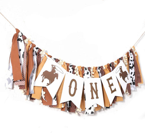 TUTOTU My First Rodeo High Chair Banner - Cowboy One Birthday Party Decorations