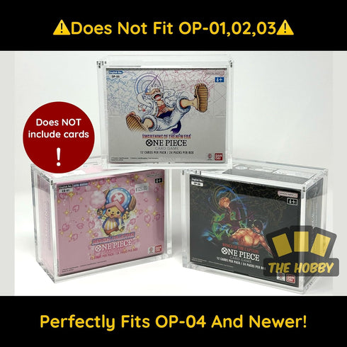 Deluxe Acrylic Case for English One Piece OP-04/OP-05/OP-06 Booster Box - Magnetic Top Loading Protection