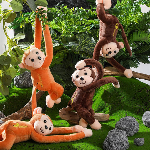 Libima 12 Pack 17.8 Inch Large Hanging Monkey Stuffed Animals Plush Toy with Hook and Loop Fastener