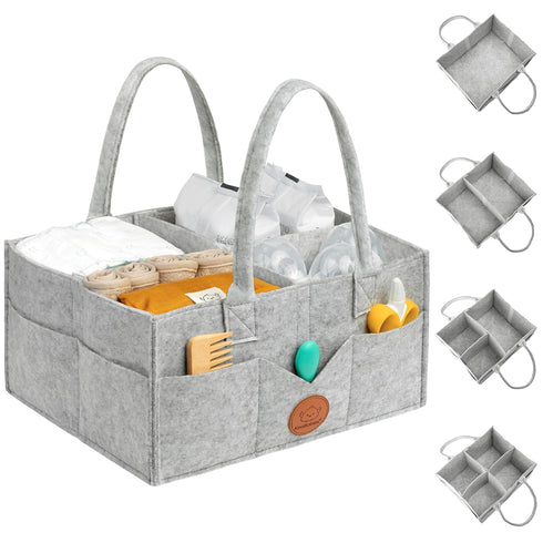 KeaBabies Baby Diaper Caddy Organizer with Handle - Portable Baby Car Organizers