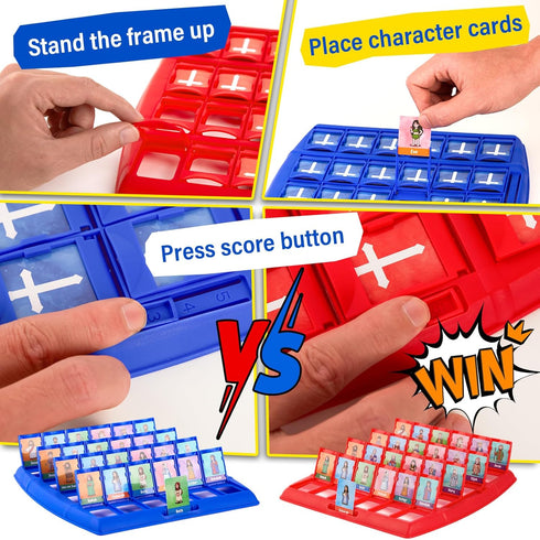 Quilinz 2 24 Bible Character Mystery Game, Who I Am Board Games for Kids, Players Logic Deduction Christian Games