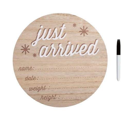 Reece Studio New Baby Birth Announcement Fill-In Photo Prop, Newborn Hospital Wooden Birthday Sign, Customizable New