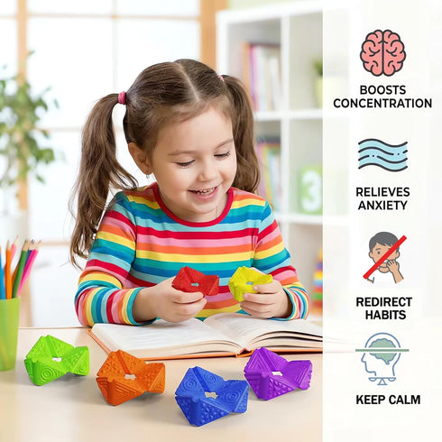 Sensory Fidget Toys for Kids Adults: Textures Sensory Flip Cube, Stress Fidgets Toys for Teen with Anxiety Autism ADHD