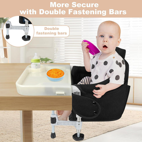 Hook On High Chair: Portable Travel Chair for Baby and Toddler, Foldable Clip-on With Removable Dining Tray, Backrest