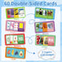 Sticeard 1-3, Activities,60 Flash Cards for Toddlers Alphabet ABC Flash Cards,Letter Number Animal Shape Color, First