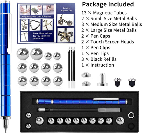 Fidget Pen, Decompression Magnetic Pen, Multifunctional Deformable Writing Pens, Sensory Gadget for Kill Time, Cool