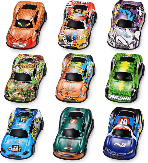 4.2" Toy Cars Metal Race Cars Vehicles 9 Pack, Pull Back Cars Toys for Boys, Girls, Toddlers 2-7 Years Old