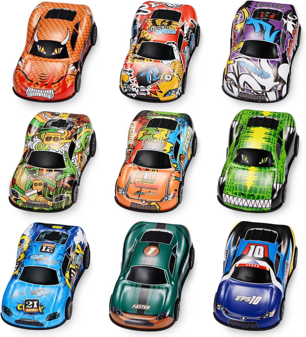 4.2" Toy Cars Metal Race Cars Vehicles 9 Pack, Pull Back Cars Toys for Boys, Girls, Toddlers 2-7 Years Old