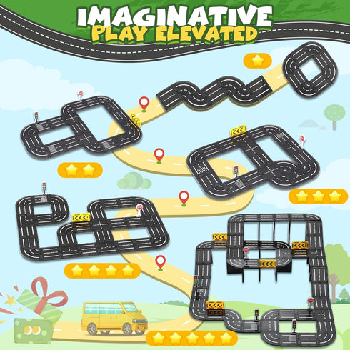 Set, 3 4 5 6 7 8 9+ Magnetic Tiles, Construction Magnetic Road Tiles STEM Road Blocks Building Tile, Educational