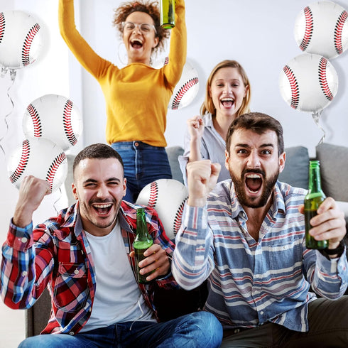 Durony 12 Pieces 18 inches Baseball Balloons – Foil Mylar Baseball Themed Party Decorations for Birthday