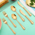 LIANYU 12-Piece Gold Kids Silverware Set - Stainless Steel Toddler Utensils Flatware Set for 4, Includes Knife, Fork,