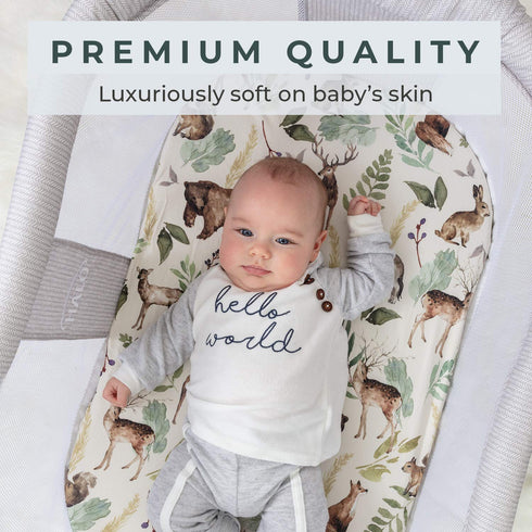 Pobibaby 2 Pack Premium Bassinet Sheets for Standard Bassinets, Ultra-Soft Cotton Blend, Wildlife
