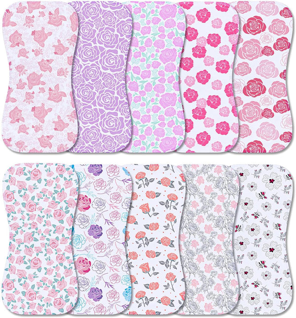 10-Pack Burp Cloths for Baby Boys and Girls - Organic Baby Burp