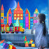 Soyee Magnetic Tiles with 2 Cars, Kids Gifts for 3 Year Old Boys, Educational Toys for Toddlers Age 3-5, Car Train