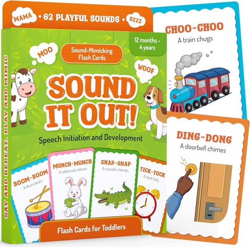 Speech Therapy Flash Cards for Toddlers 1-4, Learning Toys for Speech Development and Phonics