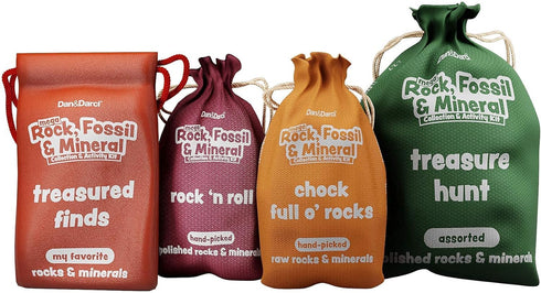 250+ 2 Lbs. 6+ Dan&Darci Rock Collection for Kids - Includes Bulk Rocks, Gemstones & Crystals + Genuine Fossils