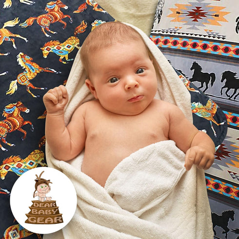 38x29 Dear Baby Gear Deluxe Double Layer Baby Blanket - Gender Neutral Infant Blankets for Girls & Boys - Nursery