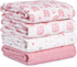Muslin Swaddle Blankets for Newborn, 4 Pack Cotton Baby Blanket, Large 31.5