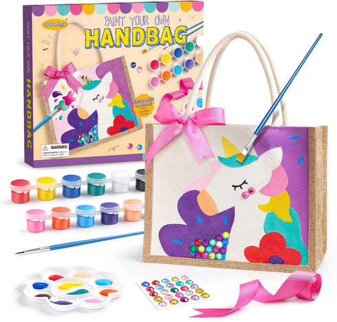 Drama Planet Painting Kit, Paint Your Own Handbag, Arts and Crafts for Girls, DIY Personalized Handbag Gifts