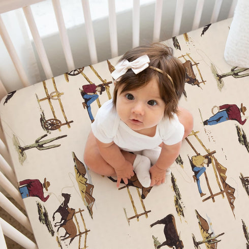 3-Piece Set Country, Sweet Jojo Designs Baby Crib Sheets (Western Cowboy) for Boys, Infant Nursery, Toddler Room