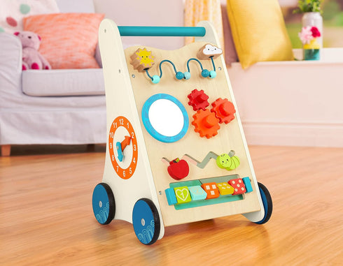 B. toys Little Learning Steps, Wooden Activity Walker, 7 Educational Activities, Learning & Walking Toy for Toddlers