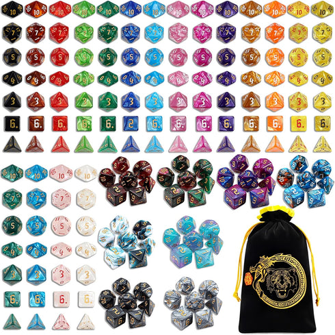 CiaraQ DND Dice Set - 26 x 7 (182pcs) Polyhedral Dice for