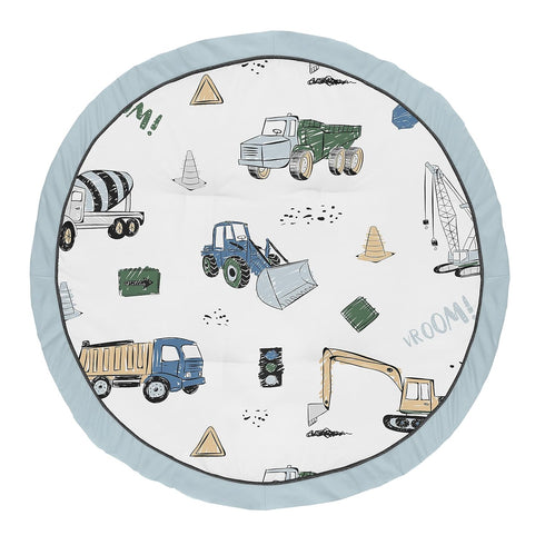 Sweet Jojo Designs Construction Truck Boy Baby Playmat Tummy Time Infant Play