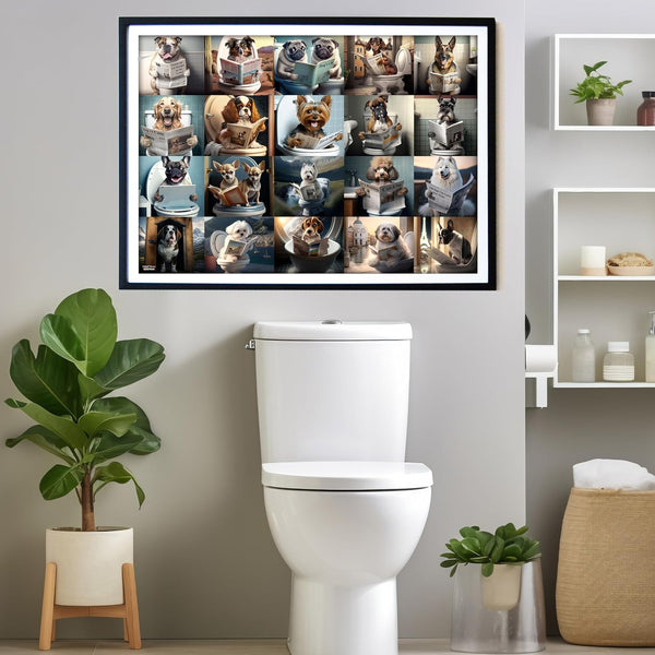 Think2Master Pooping Dogs 250 Pieces Jigsaw Puzzle - Heartwarming Puppies, Perfect Bathroom Decoration