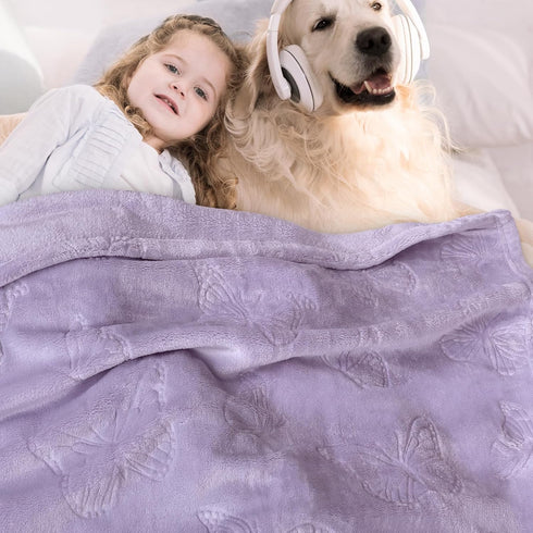 30x40 Inch, BORITAR Baby Blanket with Butterfly Design for Girls Ultra Soft Fleece Warm and Lightweight Blankets