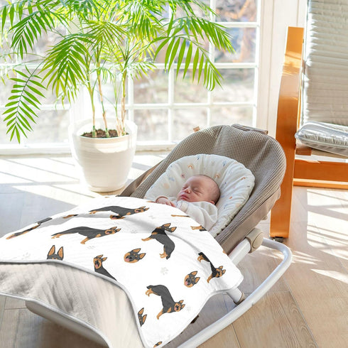 30X40 Swaddle Blanket Bohemian Shepherd Dog Cotton for Infants, Receiving, Lightweight Soft Swaddling for Crib