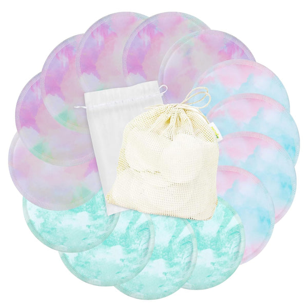 wegreeco Nursing Breast Pads (14 Pack) with Laundry Bag & Travel Storage Bag - Washable & Reusable