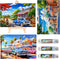 Small Jigsaw Puzzles for Adults 150 Pieces Vintage American Street View Mini Puzzles, 6 x 4 Inches, 3 Pcs, Mini Easel