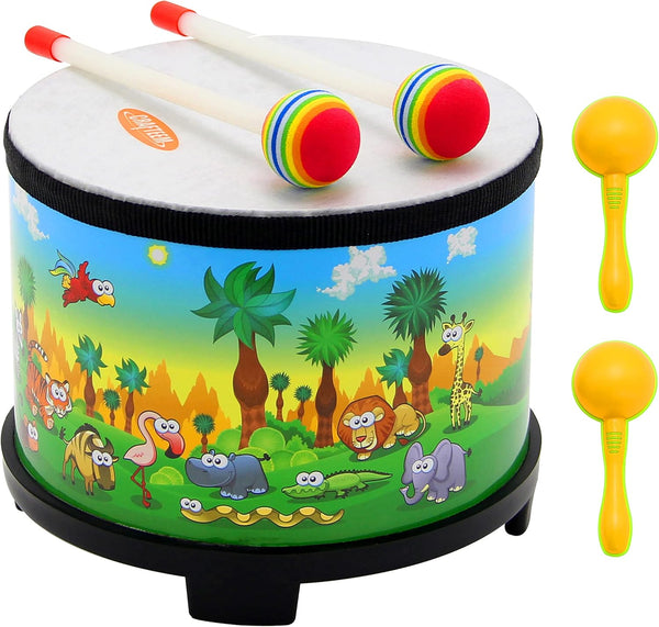 Crafteem Floor Tom Drum for Kids 8-inch Percussion Instrument Music Drum with