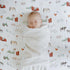 100% Farmyard-Themed Soft Muslin Crib Sheet for Babies | Cotton Fitted Sheet